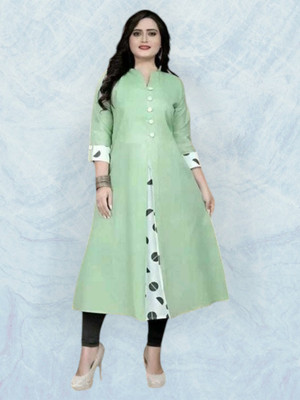Texpa Fashions Women Self Design A-line Kurta(Light Green)