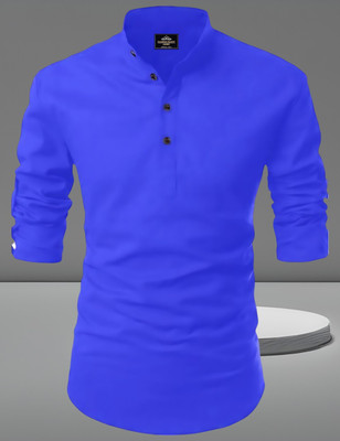 SELERSATHI Men Solid Straight Kurta(Dark Blue)