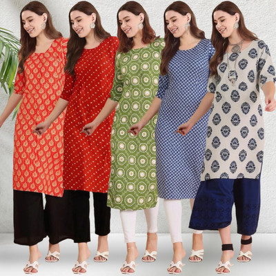 1 Stop Fashion Women Printed A-line Kurta(Multicolor)