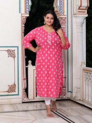 Swasti Women Printed Straight Kurta(Pink)