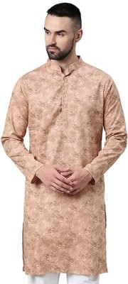 PHOTOSHOPPEE Men Floral Print Straight Kurta(Pink)