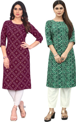 MARIDI FASHION Women Self Design Straight Kurta(Multicolor)