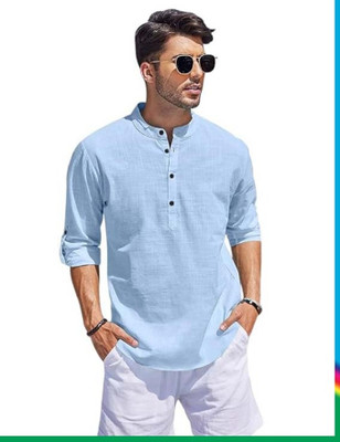 Locuss Men Solid Pathani Kurta(Multicolor)