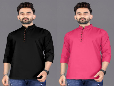 click n buy Men Solid Straight Kurta(Multicolor)