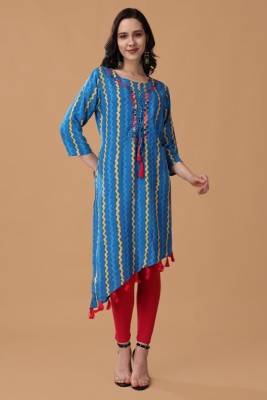 RANGRIWAZ Women Embroidered A-line Kurta(Blue)