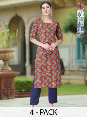 Moda Rapido Women Printed A-line Kurta(Multicolor)