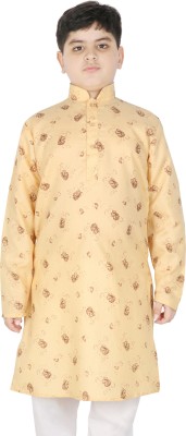 SG Boys Printed Straight Kurta(Brown)