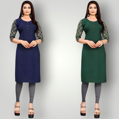 Coft Women Solid Straight Kurta(Multicolor)