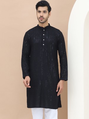 GRAGE Men Embellished Ethnic Dress Kurta(Black)