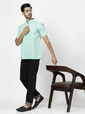 Rohilcrust Men Solid Straight Kurta(Green)