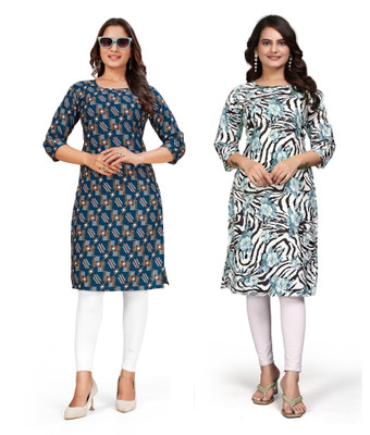 dharmanandan creation Women Printed A-line Kurta(Multicolor)