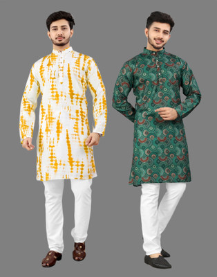 DHASU TRENDZ Men Printed Straight Kurta(Multicolor)