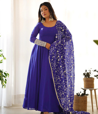 Kedar Fab Anarkali Gown(Light Blue)