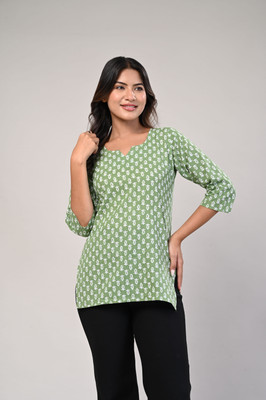 BHAWANA FASHION Women Printed Ethnic Dress Kurta(Green)