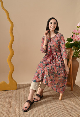 jaipurite Women Printed Straight Kurta(Multicolor)