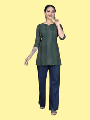 Rangrasiya Tex Women Solid Anarkali Kurta(Green)