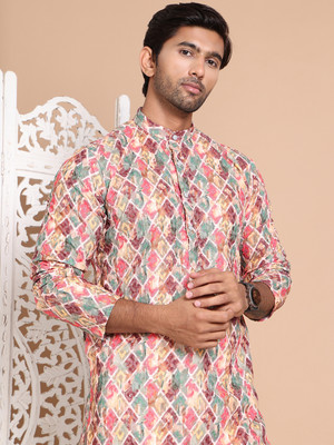 Jompers Men Printed Straight Kurta(Multicolor)