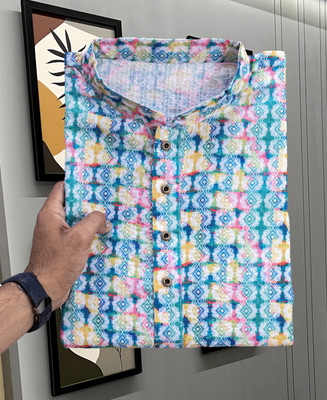 Lazzly Men Printed A-line Kurta(Multicolor)