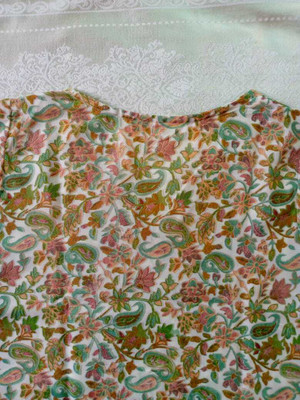 AAMRITFABRIC Women Floral Print A-line Kurta(Light Green)
