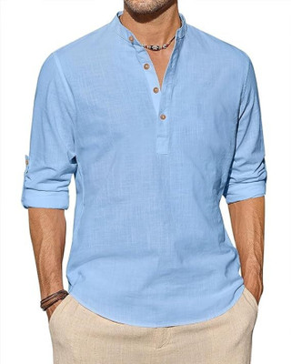 Vimal Star Men Solid A-line Kurta(Blue)