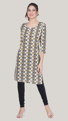 Adgood fashion Women Printed Straight Kurta(Multicolor)