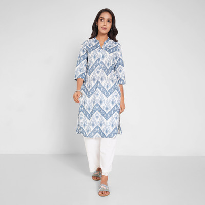 Rangmanch by Pantaloons Women Printed A-line Kurta(White)