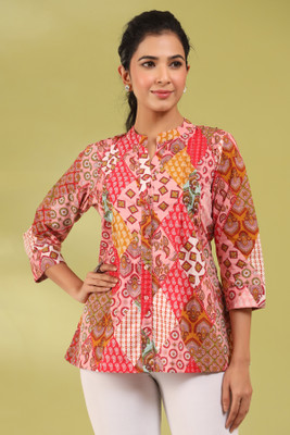 Rain & Rainbow Women Printed A-line Kurta(Multicolor)