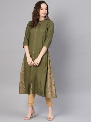 Juniper Women Printed A-line Kurta(Multicolor)