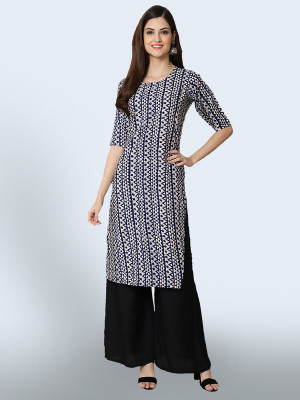EthnicBasket Women Printed A-line Kurta(Grey)