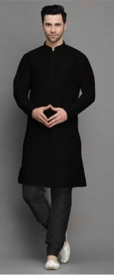 PRIDE SALES Men Solid Ethnic Dress Kurta(Black)