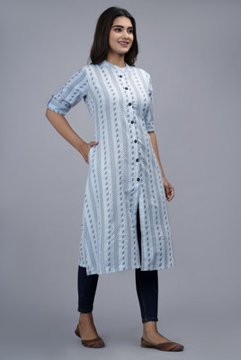 EMPIRE STYLE Women Self Design A-line Kurta(Blue)
