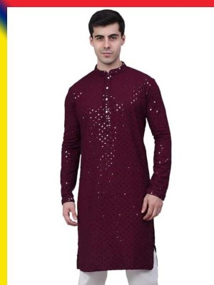 Melrcc Men Embroidered Straight Kurta(Multicolor)