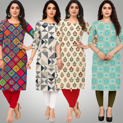 veemora Women Printed A-line Kurta(Multicolor)