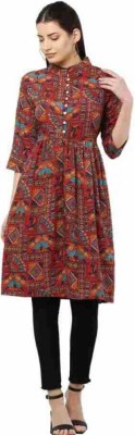 Arham Women Printed Straight Kurta(Multicolor)