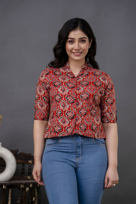 Nayo Women Printed Straight Kurta(Maroon)