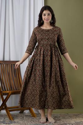 CHHOKRII Flared/A-line Gown(Brown)
