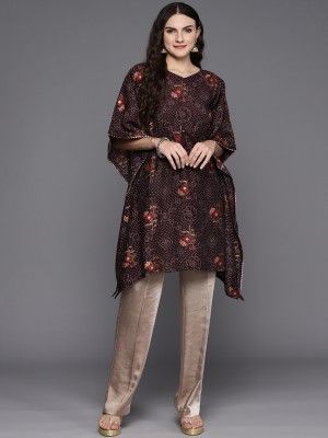 Indo Era Women Printed Kaftan Kurta(Purple)