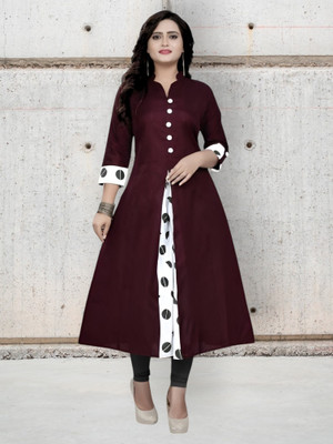 Texpa Fashions Women Self Design A-line Kurta(Maroon)