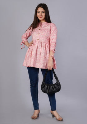 deepcreek Casual Floral Print Women Pink Top