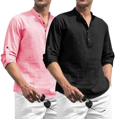 VIMASUTI Men Solid Straight Kurta(Multicolor)