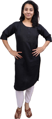 PickCell Women Embroidered Ethnic Dress Kurta(Black)