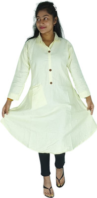RYALE Women Solid A-line Kurta(Light Blue)