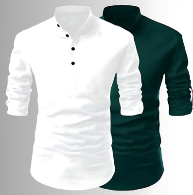 KASHIBAACREATION Men Self Design Straight Kurta(Multicolor)