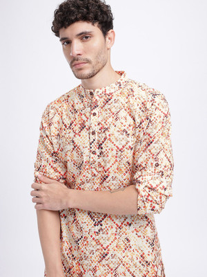 Anouk Rustic Men Printed Straight Kurta(Multicolor)
