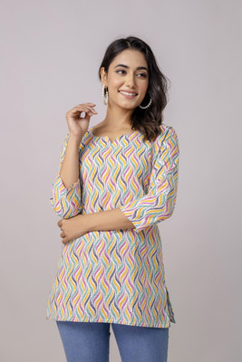 Dangra Women Printed Tunic Kurta(Multicolor)