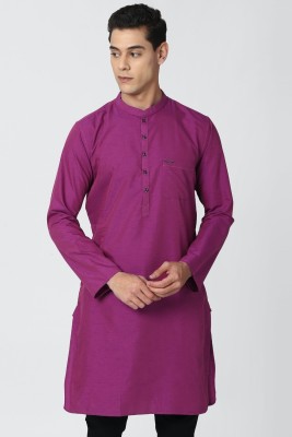 PETER ENGLAND Men Solid Straight Kurta(Purple)