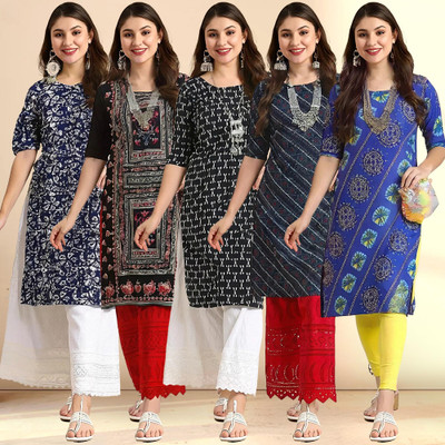 EthnicBasket Women Printed A-line Kurta(Multicolor)