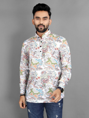 UDANIENTERPRISE Men Printed Straight Kurta(Multicolor)
