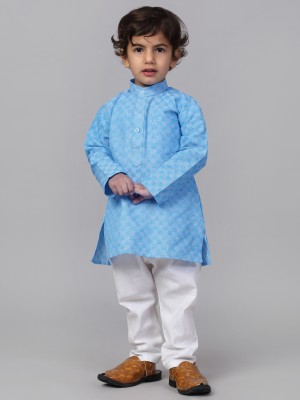 RCENSA Boys Self Design Straight Kurta(Blue)