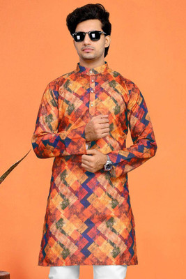 Nirwear creation Men Printed Straight Kurta(Multicolor)